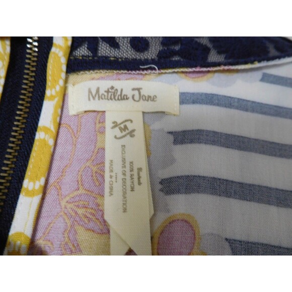 Darling Wmn's MATILDA JANE "Golden Key" A-Line Floral/Geo/Striped Shift Dress M - Picture 12 of 12